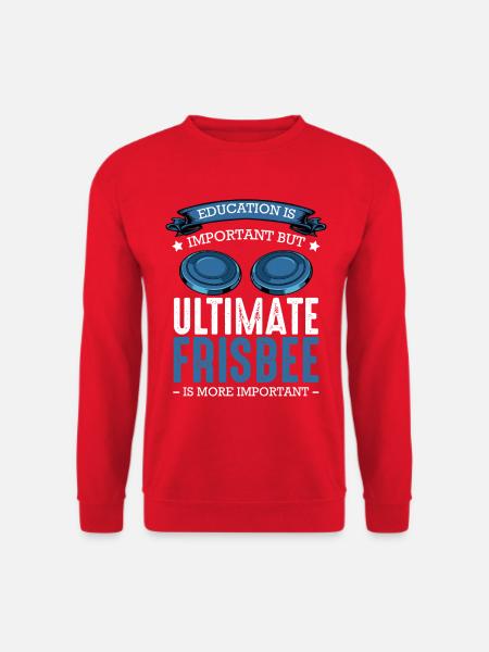 Ultimate Frisbee Ist Wichtiger Als Bildung - Unisex Pullover - Rot