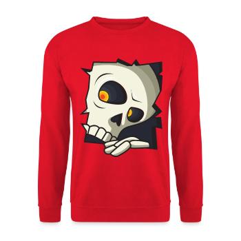 Skull - Unisex Sweatshirt - red - Front - Alina (178cm) & Michal (187cm)