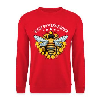 Bienenflüsterer mit Honigwaben - Unisex Pullover - Rot - Vorne - Alina (178cm) & Michal (187cm)