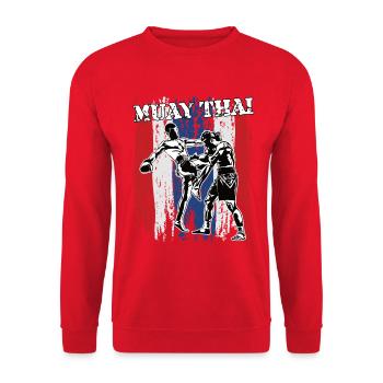 Arts Martiaux Graffiti Design Muay Thai Thaïlande - Sweat-shirt Unisexe - rouge - Devant - Alina (178cm) & Michal (187cm)