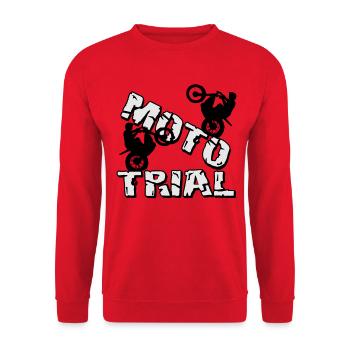 Moto Trial Wheelie - Motocross Moto Trial - Unisex Pullover - Rot - Vorne - Alina (178cm) & Michal (187cm)