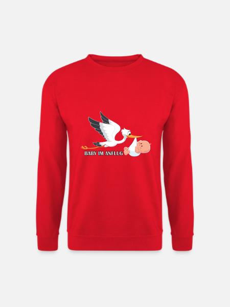 Schwanger Schwangerschaft Baby im Anflug Geburt - Unisex Pullover - Rot