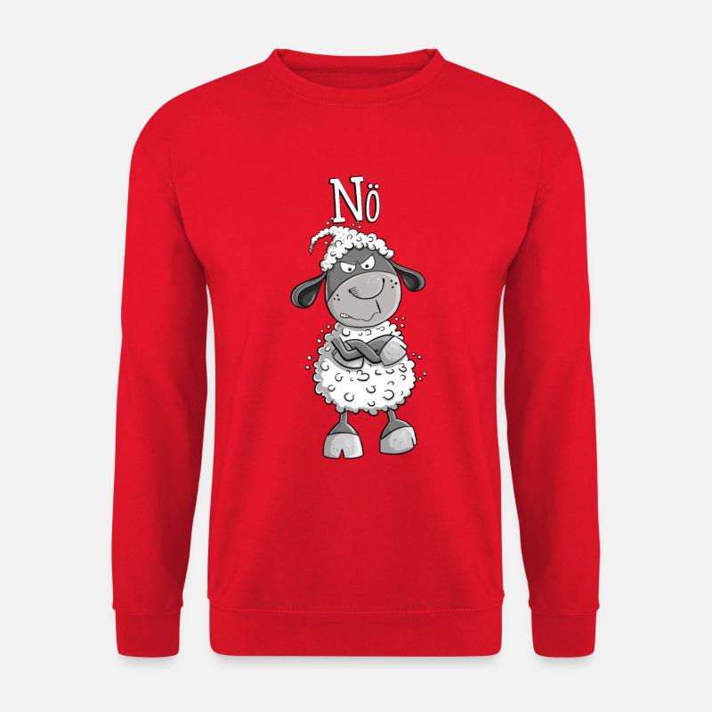 Nö Schaf I Nein Statement Comic Tiermotiv Fun - Unisex Pullover - Rot