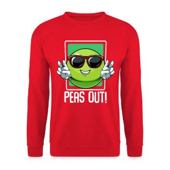 Limette Peace Out Cartoon - Unisex Pullover - Rot - Vorne - Alina (178cm) & Michal (187cm)
