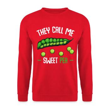 Sie nennen mich Sweet Pea - Unisex Pullover - Rot - Vorne - Alina (178cm) & Michal (187cm)