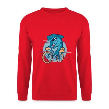 Requin à vélo - Sweat-shirt Unisexe - rouge - Devant - Alina (178cm) & Michal (187cm)