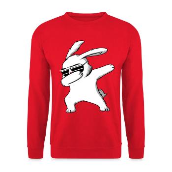 Pâques lapin de Pâques avec lunettes de soleil lapin cadeau - Sweat-shirt Unisexe - rouge - Devant - Alina (178cm) & Michal (187cm)