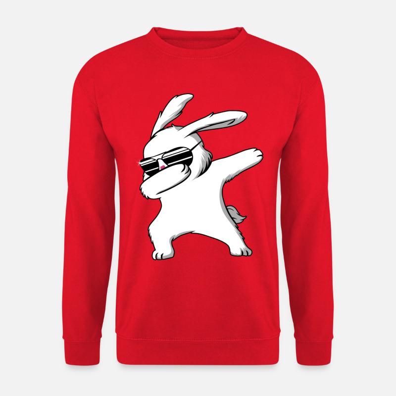 Ostern Osterhase mit Sonnenbrille Hase Geschenk - Unisex Pullover - Rot