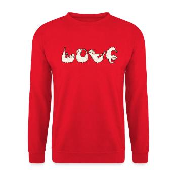 Love Yoga Fitness Alpagas - Sweat-shirt Unisexe - rouge - Devant - Alina (178cm) & Michal (187cm)