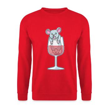 Ratte Rotwein - Unisex Pullover - Rot - Vorne - Alina (178cm) & Michal (187cm)