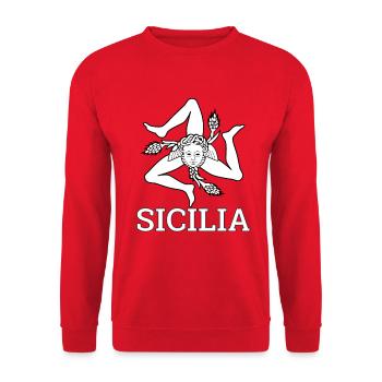 « Drapeau sicilien » - Sicile, Sicilia - Sweat-shirt Unisexe - rouge - Devant - Alina (178cm) & Michal (187cm)