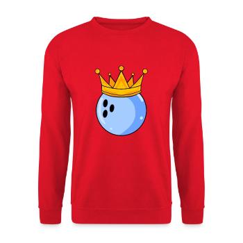 Bowling King - Bowling Ball King Crown - Unisex Sweatshirt - red - Front - Alina (178cm) & Michal (187cm)