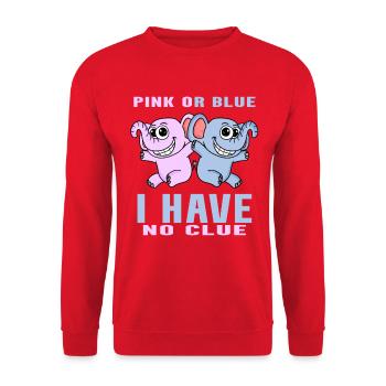 Pink oder Blau - Unisex Pullover - Rot - Vorne - Alina (178cm) & Michal (187cm)