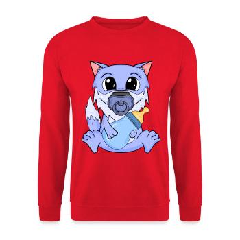 Bébé Loup - Sweat-shirt Unisexe - rouge - Devant - Alina (178cm) & Michal (187cm)