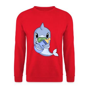 Baby Junge Hai - Unisex Pullover - Rot - Vorne - Alina (178cm) & Michal (187cm)
