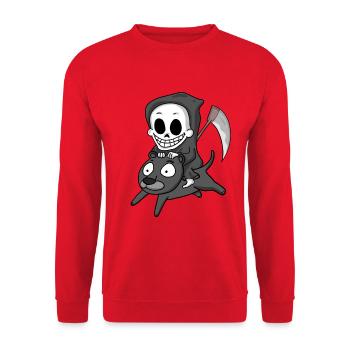 Grim Reaper et Black Panther - Sweat-shirt Unisexe - rouge - Devant - Alina (178cm) & Michal (187cm)