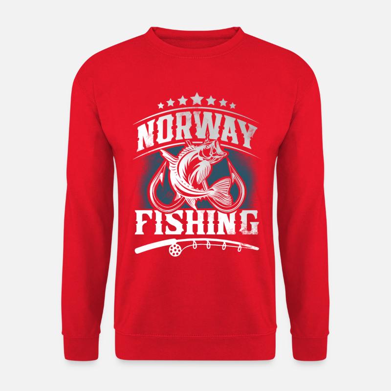 Norwegen Fischen Angeln Angler - Unisex Pullover - Rot
