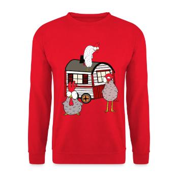 Remorque Poulailler volaille ferme avicole - Sweat-shirt Unisexe - rouge - Devant - Alina (178cm) & Michal (187cm)