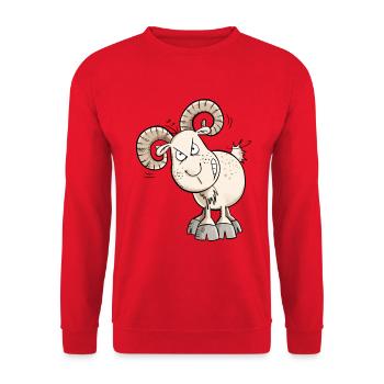Kein Bock Widder I Schaf I Ziegen Bock I Ziege - Unisex Pullover - Rot - Vorne - Alina (178cm) & Michal (187cm)