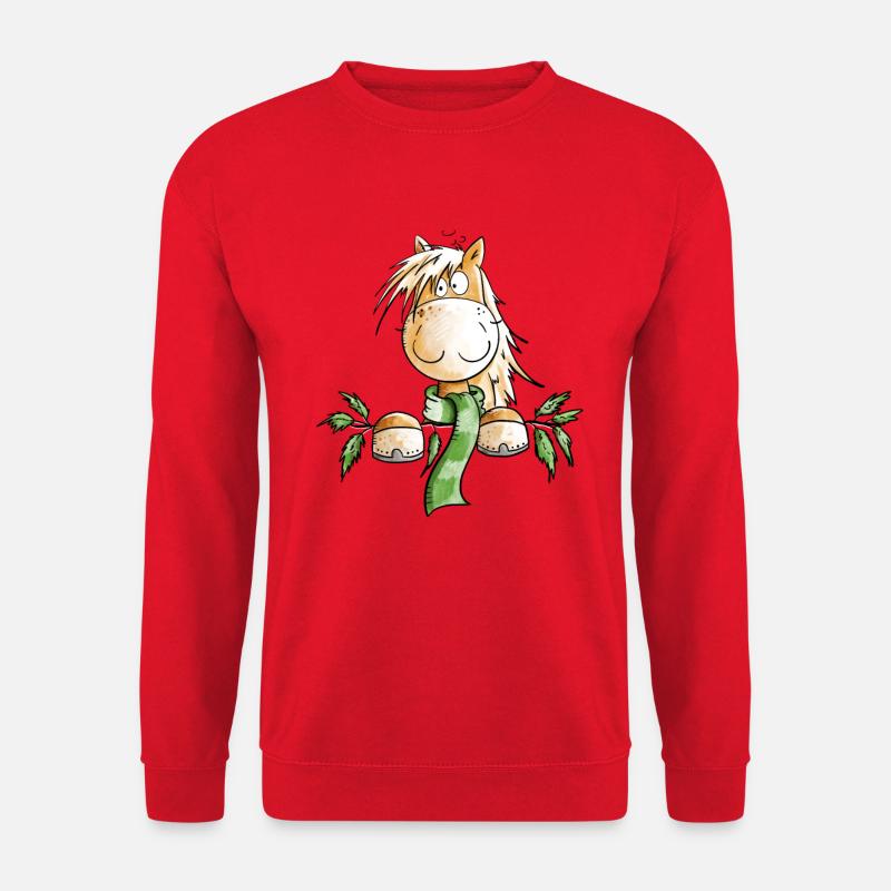 Winter Pferd I Pferdemotiv Fun - Unisex Pullover - Rot