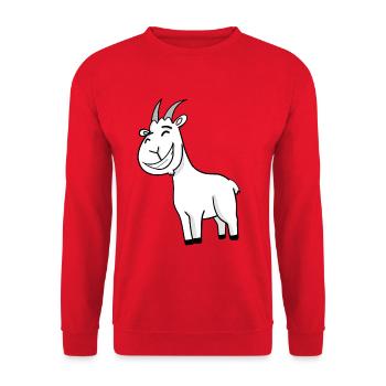 Ziegenbock Bock - Unisex Pullover - Rot - Vorne - Alina (178cm) & Michal (187cm)
