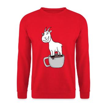 Bock auf Kaffee - Ziege Ziegenbock - Sweat-shirt Unisexe - rouge - Devant - Alina (178cm) & Michal (187cm)