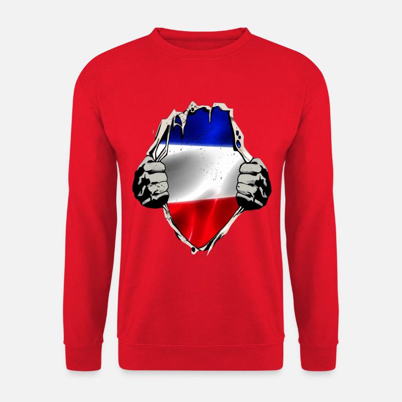 Blau Weiß Rote Fahne - Flagge - Unisex Pullover - Rot