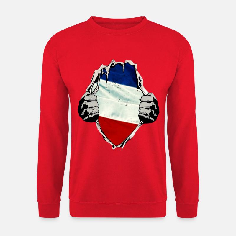 Rostock blau weiss rot unterm Shirt - Unisex Pullover - Rot