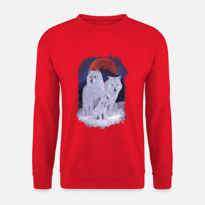 Wolfsfamilie - Unisex Pullover - Rot