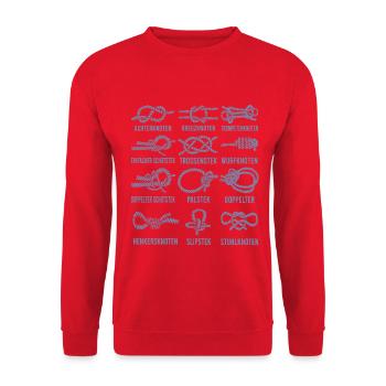 12 Knoten Boot Segeln Kapitän - Unisex Pullover - Rot - Vorne - Alina (178cm) & Michal (187cm)