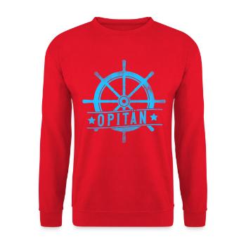 Opitän Opa Boot Segeln Segler - Unisex Pullover - Rot - Vorne - Alina (178cm) & Michal (187cm)