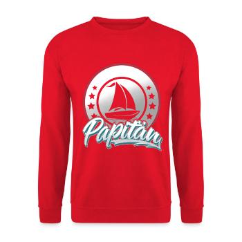 Papitän Segeln Segler Segelboot Vater Kapitän Papa - Unisex Pullover - Rot - Vorne - Alina (178cm) & Michal (187cm)