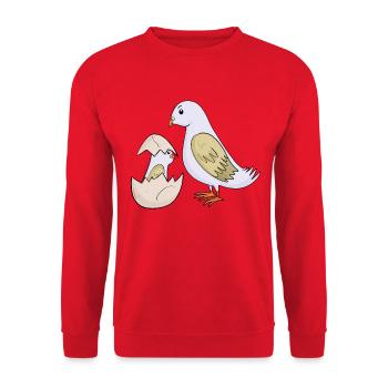 Pigeon avec bébé pigeon - Sweat-shirt Unisexe - rouge - Devant - Alina (178cm) & Michal (187cm)