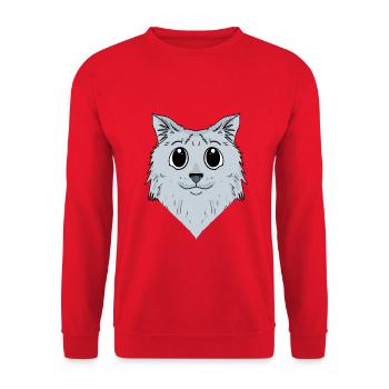 Siberian cat - Unisex Sweatshirt - red - Front - Alina (178cm) & Michal (187cm)