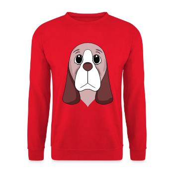 Chiens de race Basset Hound - Sweat-shirt Unisexe - rouge - Devant - Alina (178cm) & Michal (187cm)