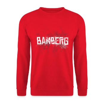 8600 Bamberg Bamberger Stadt Oberfranken Geschenk - Unisex Pullover - Rot - Vorne - Alina (178cm) & Michal (187cm)