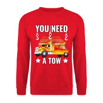 Abschleppwagen Betreiber Abschleppfahrzeug Fahrer - Unisex Pullover - Rot - Vorne - Alina (178cm) & Michal (187cm)