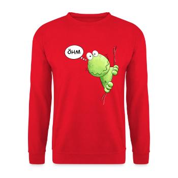 Lustiger Quak Frosch I Frosch Cartoon MODARTIS - Unisex Pullover - Rot - Vorne - Alina (178cm) & Michal (187cm)