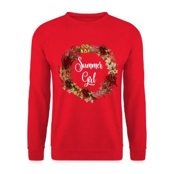 Summer Girl Gladious Flower Leo Zodiac Born In Aug - Unisex Sweatshirt - red - Front - Alina (178cm) & Michal (187cm)