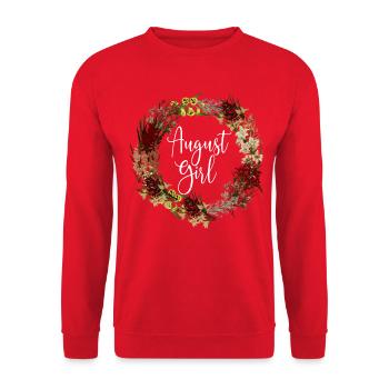 August Birthday Girl Gladious Flower Leo Born In A - Unisex Sweatshirt - red - Front - Alina (178cm) & Michal (187cm)