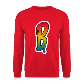 Letter B Graffiti Lettering Alphabet Monogram Init - Unisex Sweatshirt - red - Front - Alina (178cm) & Michal (187cm)
