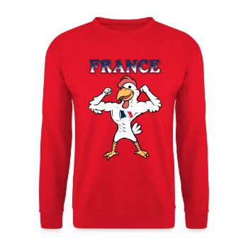 Coq Français Équipe de France de Sport - Sweat-shirt Unisexe - rouge - Devant - Alina (178cm) & Michal (187cm)