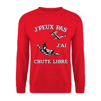 J'Peux Pas J'ai Chute Libre Cadeau Parachutiste - Sweat-shirt Unisexe - rouge - Devant - Alina (178cm) & Michal (187cm)