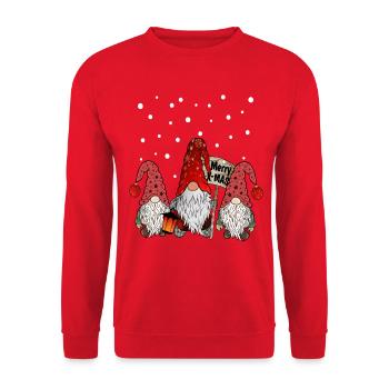 Christmas Dwarfs Elves Gnome Family - Unisex Sweatshirt - red - Front - Alina (178cm) & Michal (187cm)