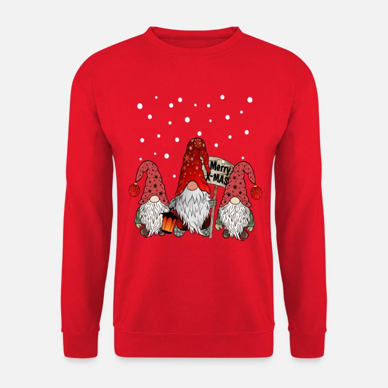 Weihnachts Zwerge Wichtel Gnome Familie - Unisex Pullover - Rot
