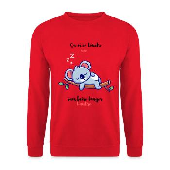 Garder le moral koalax. - Sweat-shirt Unisexe - rouge - Devant - Alina (178cm) & Michal (187cm)