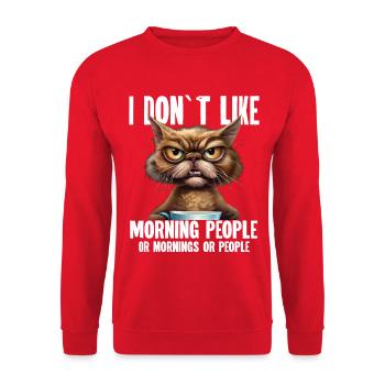 Cat Coffee Drôles de dictons - Sweat-shirt Unisexe - rouge - Devant - Alina (178cm) & Michal (187cm)