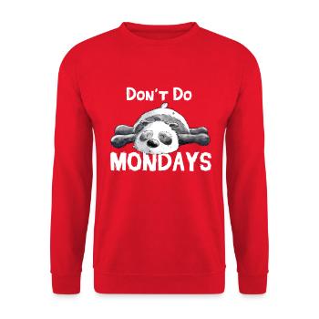 Don't Do Mondays Panda Bär - Unisex Pullover - Rot - Vorne - Alina (178cm) & Michal (187cm)