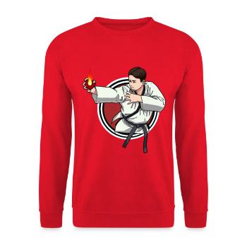 Combattant Autodéfense Karaté Judo Coeur Enfant - Sweat-shirt Unisexe - rouge - Devant - Alina (178cm) & Michal (187cm)