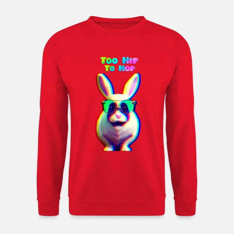 Cool Easter Bunny with Sunglasses - Unisex Sweatshirt - red